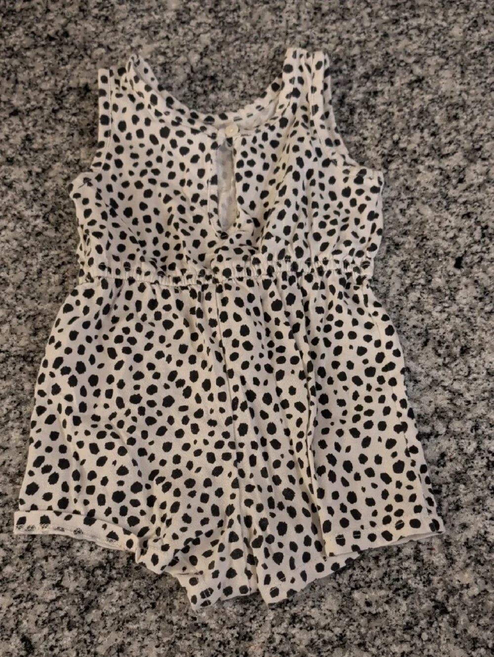 Old Navy Black and White Dalmatian Print Girls Romper